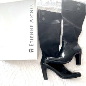 Etienne Aigner Black Heeled Boots